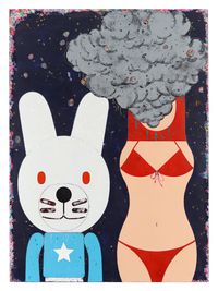 A Beauty Launching a Smoke Grenade by Lai Chiu-Chen contemporary artwork painting