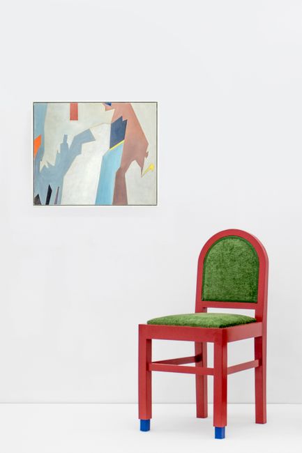 Painting by Lucy McKenzie and De Ooievaar Chair | Bridge Club Breche II and De Ooievaar Chair by Lucy McKenzie contemporary artwork