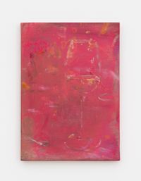 Pink Wine Glass by Maaike Schoorel contemporary artwork painting, works on paper