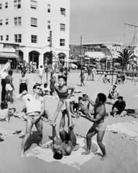 (Boy Performing), Muscle Beach Santa Monica, CA by Larry Silver contemporary artwork photography