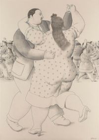 Dancers by Fernando Botero contemporary artwork painting, works on paper