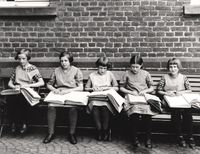 VII/45/5 Blind Children at their Lessons 1/12 of1990, c. 1930 by August Sander contemporary artwork photography, print