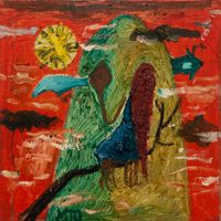 Bird of Bataan 3 by Manuel Ocampo contemporary artwork painting, works on paper