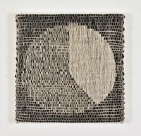 Composition for Pie Chart (40%, 60%) (White on Black) by Analia Saban contemporary artwork painting, works on paper, textile