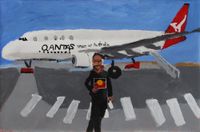 Self-Portrait (Leaving Home) by Vincent Namatjira contemporary artwork painting