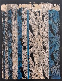 Sieve (Blue Stripe) by Antonia Kuo contemporary artwork painting, photography