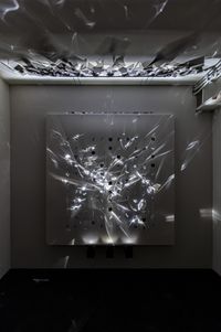 Continuel lumière mobile carré alvéolés by Julio Le Parc contemporary artwork installation