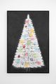 a white christmas tree with coloured lights and decorations by Andrew Sim contemporary artwork 2