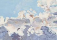 Weiße Wolken by Silke Leverkühne contemporary artwork painting, mixed media