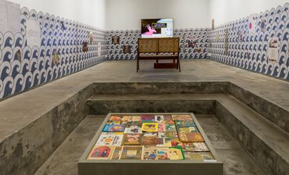 Exhibition view: Afrah Shafiq, I Fell Asleep a Believer and Woke Up an Atheist, Experimenter, Hindustan Road, Kolkata (19 January–2 March 2024). Courtesy Experimenter.