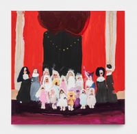 Girls dress up by Genieve Figgis contemporary artwork painting, works on paper