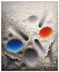 Aggregation08-D075Blue&Red by Chun Kwang Young contemporary artwork works on paper