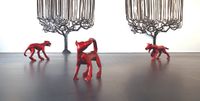 Tygers (Oh so sexy, candy red), set of three by Caroline Rothwell contemporary artwork sculpture