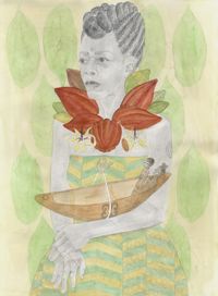 The Warriors Way: safeguarding the imperishable spirits of nature by Charmaine Watkiss contemporary artwork drawing