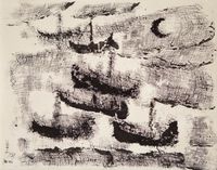 Boats by The Estate Of Anwar Jalal Shemza contemporary artwork painting, works on paper, drawing