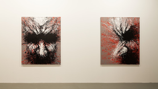 Image: Vernon Ah-Kee, Brutalities and Lynchings, 2014-15. Acrylic on canvas (5 elements). Photo: Sahir Ugur Eren.