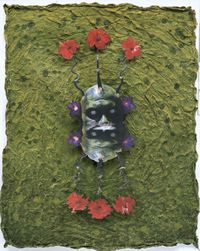 Green Reflecting Head Sam no.5 by Ashley Bickerton contemporary artwork print