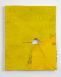 Untitled (yellow with cutout) by Louise Gresswell contemporary artwork painting