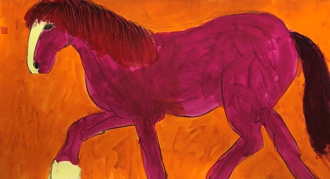 Pink Horse by Walasse Ting contemporary artwork