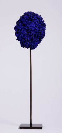 blue sponge sculpture untitled, SE 323 (addition to catalogue from Krefeld, Haus Lange, 1961 Monochrome und Feuer) by Yves Klein contemporary artwork mixed media