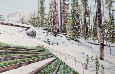 Kevin Chin, Green Spaces, (2020). Oil on linen, 113 x 174cm. Courtesy THIS IS NO FANTASY dianne tanzer + nicola stein