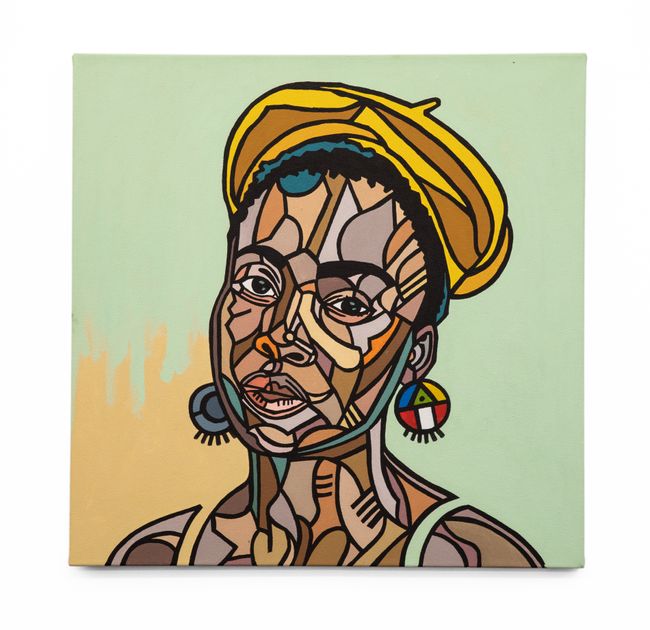Brown Skin, Yellow Beret by Baba Tjeko contemporary artwork