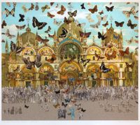 The Butterfly Man – Venice (in homage to Damien Hirst) by Peter Blake contemporary artwork painting, works on paper, photography, print