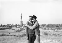 Towards and Indian Gay Image, Saleem Kidwai and Me, Qutb Minar by Sunil Gupta contemporary artwork photography