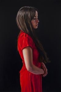 Photogénie - Figure in Red  (Number 4 from a series of 12 paintings) by David O'Kane contemporary artwork painting