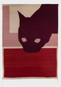 Rug (gato de cochinilla) by Ulrike Müller contemporary artwork textile