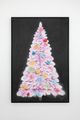 a pink Christmas tree with coloured lights and decorations by Andrew Sim contemporary artwork 1