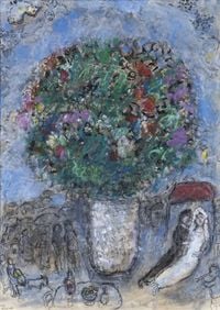 Mariage au grand bouquet by Marc Chagall contemporary artwork painting