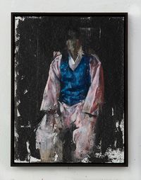 Man with the blue vest by Helena Parada Kim contemporary artwork painting