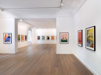 Exhibition view: David Hockney, Galerie Lelong & Co., Paris (26 May–13 July 2018). Courtesy Galerie Lelong & Co, Paris.