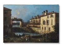 The Lock at Dolo by Canaletto contemporary artwork painting