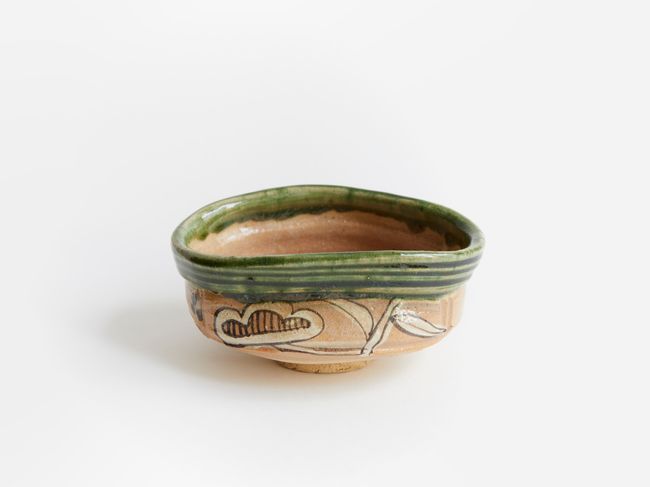 red oribe tea bowl by Kiheiji Takiguchi contemporary artwork