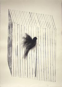 Cage #8 by Leila Mirzakhani contemporary artwork works on paper, drawing