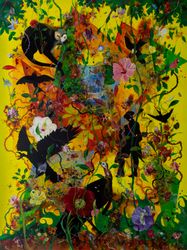 Priyantha Udagedara, Serendib 2, Mixed Media on Canvas, 199cm x 153cm. Courtesy Saskia Fernando Gallery.