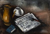Nature morte au journal by Maurice De Vlaminck contemporary artwork painting