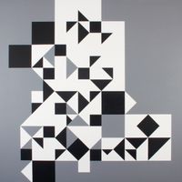 Sur reticula blanc, noir, gris by Julio Le Parc contemporary artwork painting