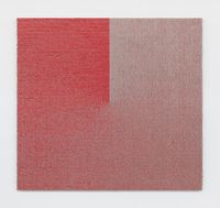 Woven Angle Gradient as Weft, Cadmium Red Medium (Twelve O’Clock) by Analia Saban contemporary artwork painting, textile