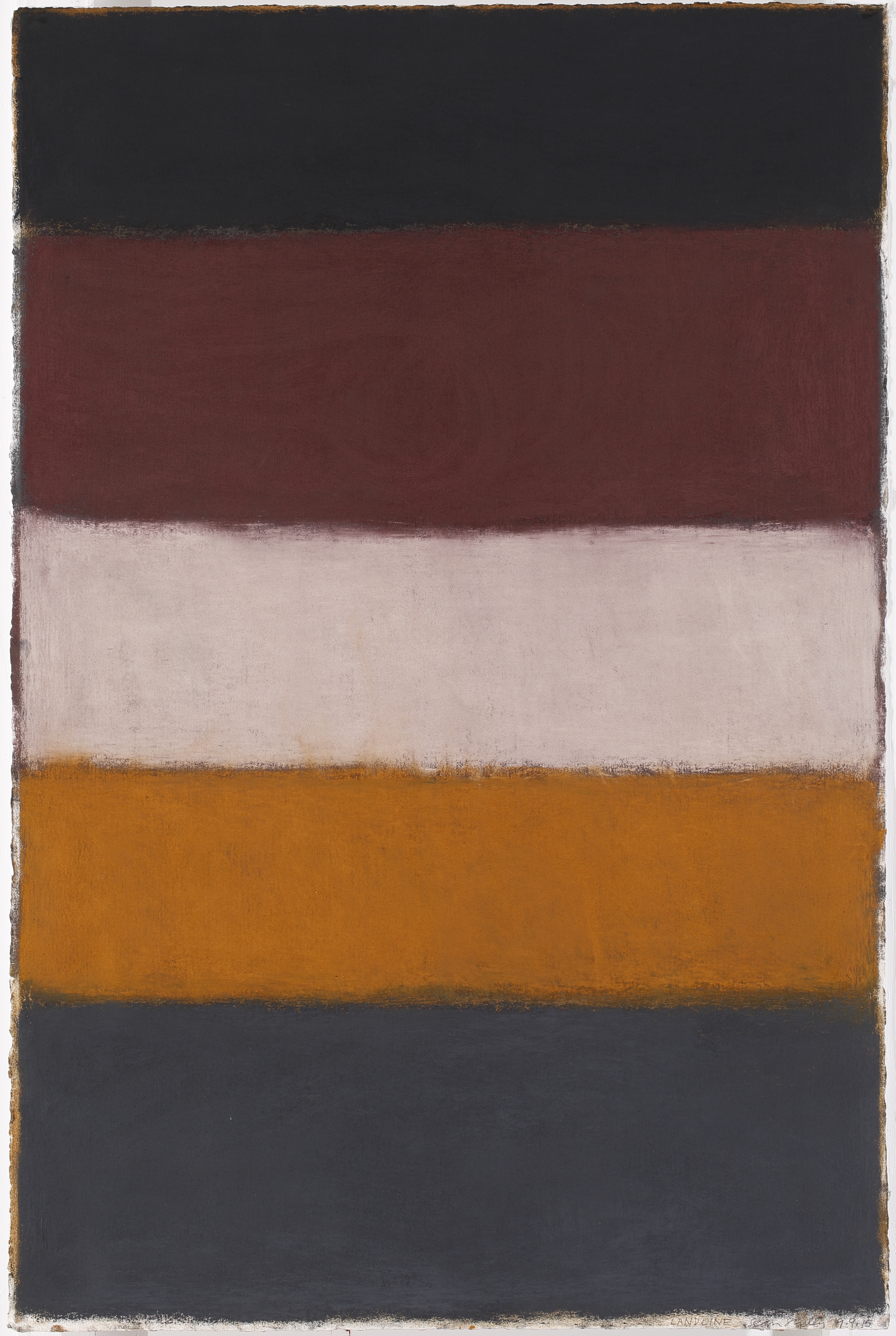 Image: Sean Scully, Landline 9.9.15, 2015. Pastel on paper, 60 x 40” (152.4 x 101.6 cm). Private collection.