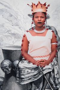 Kpodjito III by Ishola Akpo contemporary artwork works on paper, photography, textile