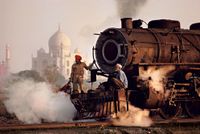 Taj and Train by Steve McCurry contemporary artwork print
