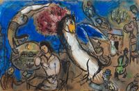 Le cheval ailé by Marc Chagall contemporary artwork painting, works on paper