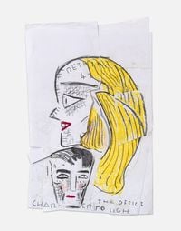 Phrenology Head by Rose Wylie contemporary artwork works on paper, drawing