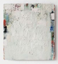 Weiss + Malachit Blau Grün Orange Schwarz - III by Peter Tollens contemporary artwork painting