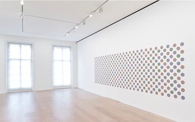 Exhibition view: Bridget Riley, Recent Paintings 2014-2017, David Zwirner, London (19 January–10 March 2018). Courtesy David Zwirner, London.