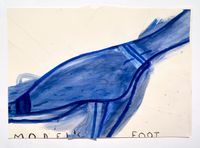 Blue Shoe (Toes) by Rose Wylie contemporary artwork painting, works on paper