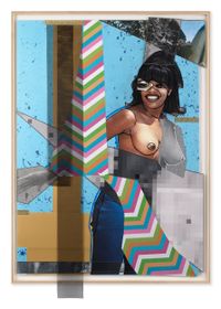 Jet Blue #29 by Mickalene Thomas contemporary artwork painting, works on paper, drawing, mixed media